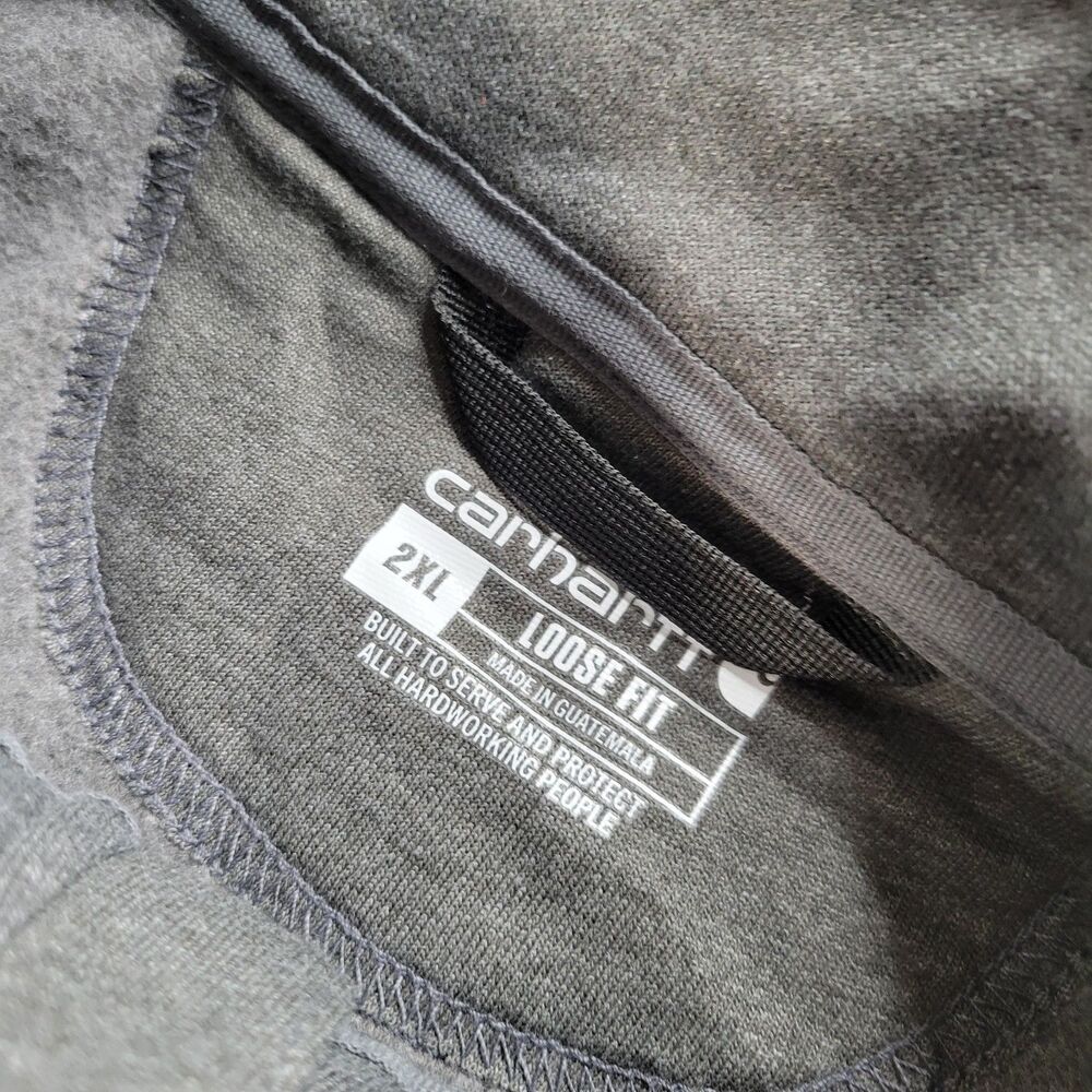 Carhartt Sweatshirt Mens 2XL Loose Midweight 1/4 Zip Mock-Neck Gray Google NWT - Picture 6 of 12